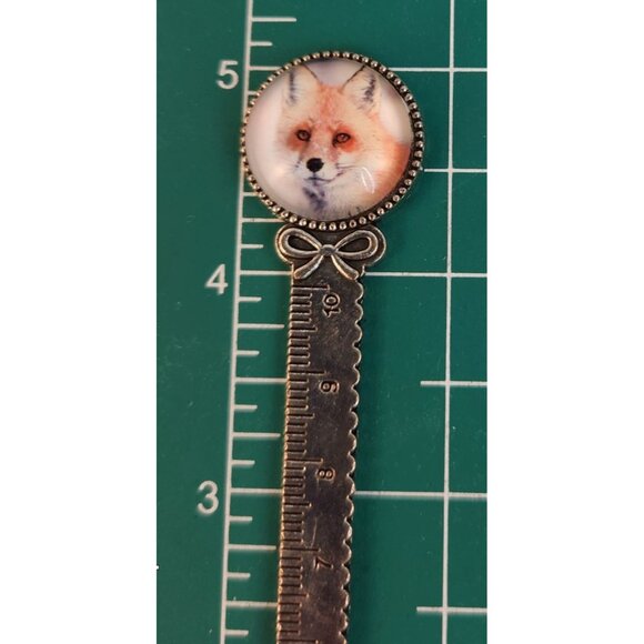 Metal Bookmark For DIY Crafts W/ Ruler & Round Blank For .75" Glass Dome Cabocho - Picture 3 of 6